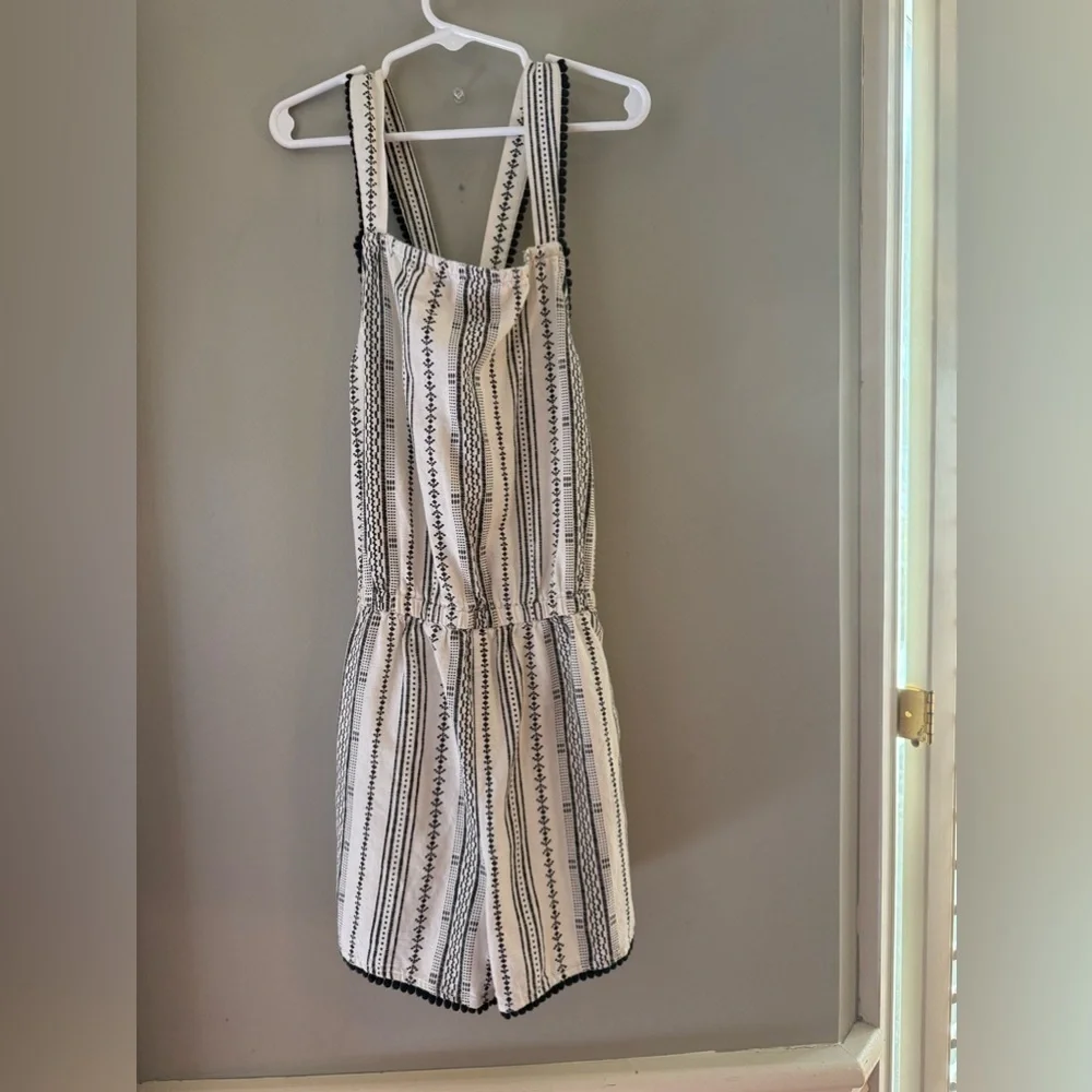 Old Navy Black and White Striped Kids Romper Large